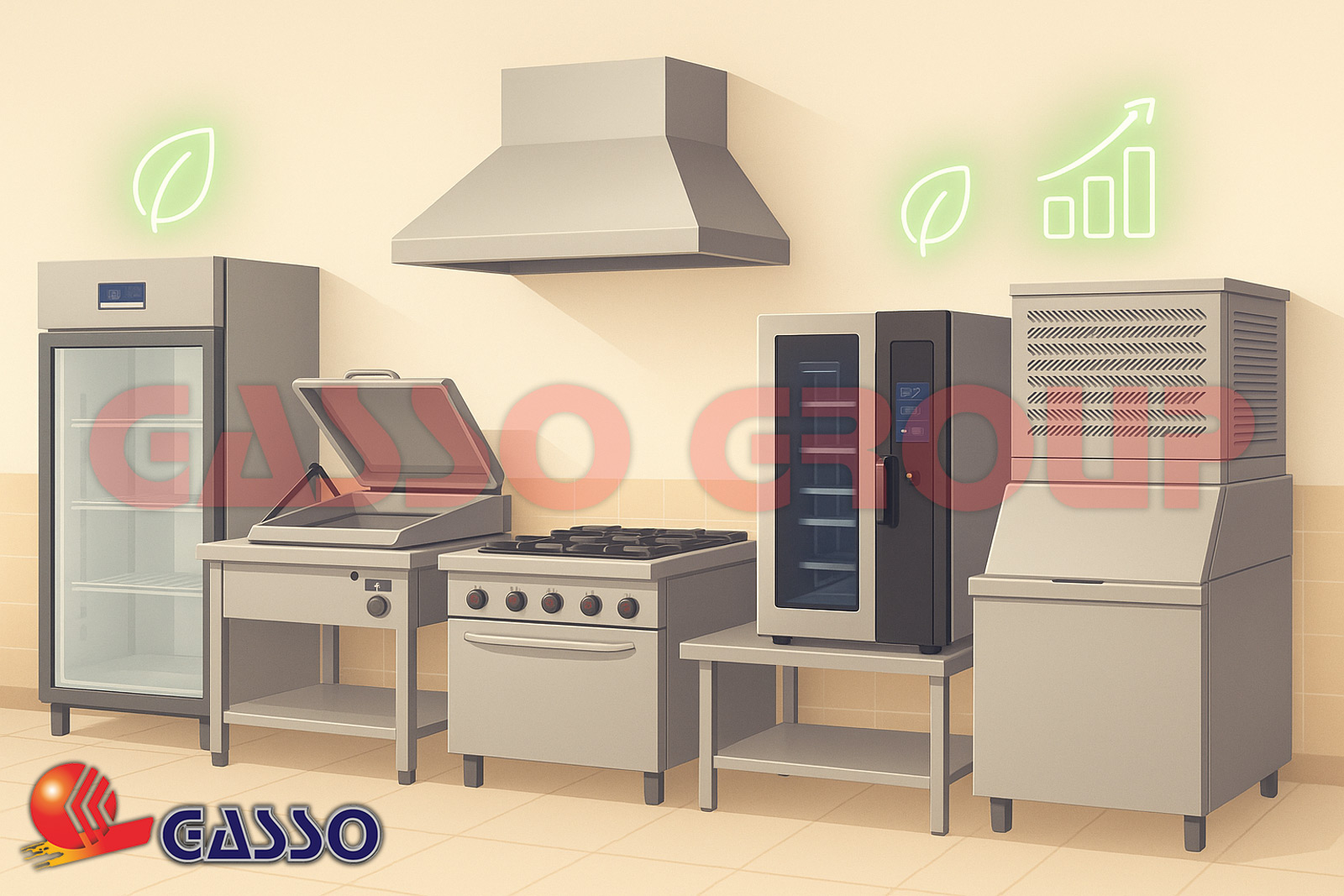 آشپزخانه صنعتی با تجهیزات کممصرف